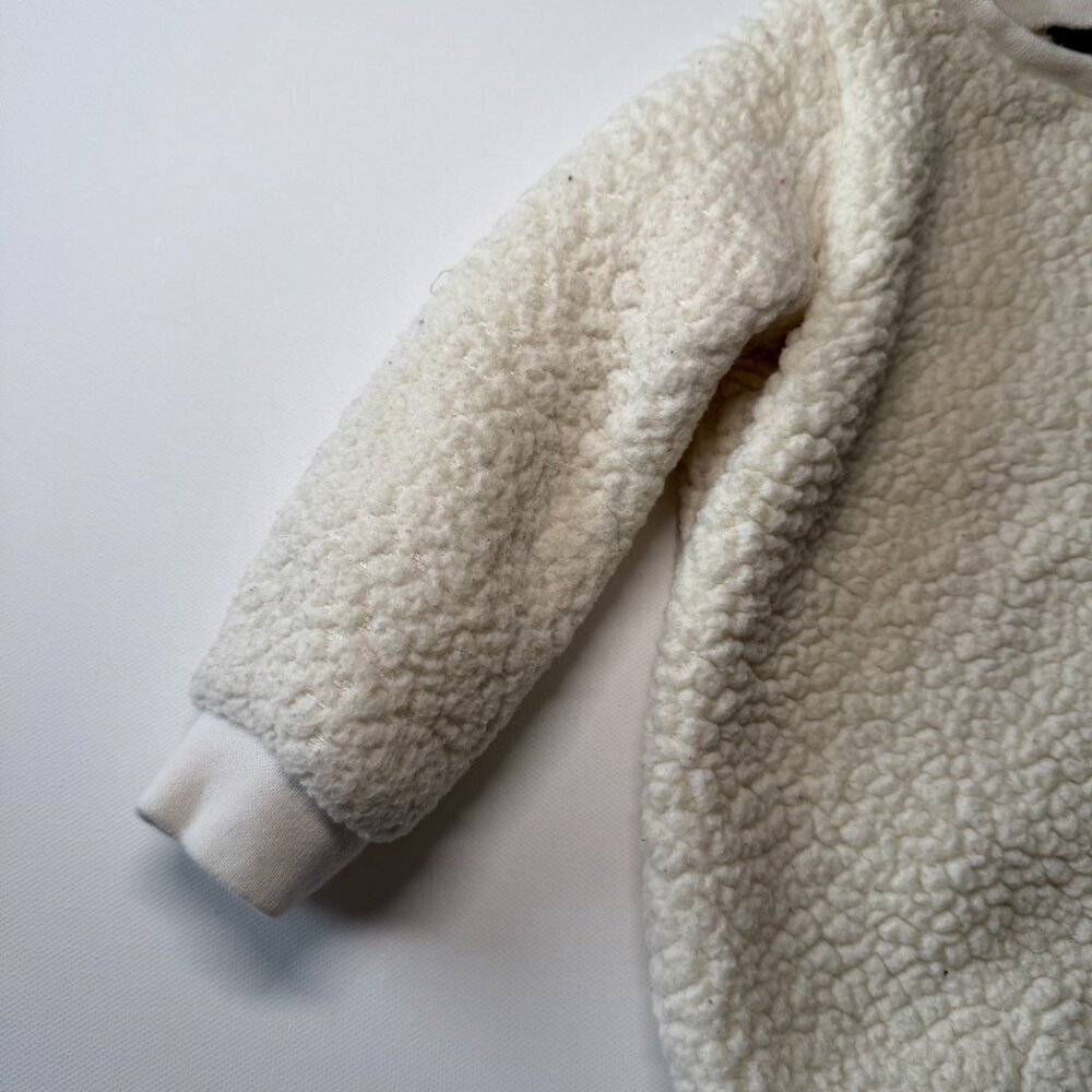 Nike Sherpa Fleece Baby Crewneck Sweatshirt Cream Colored Off White Size 9M - Picture 7 of 10